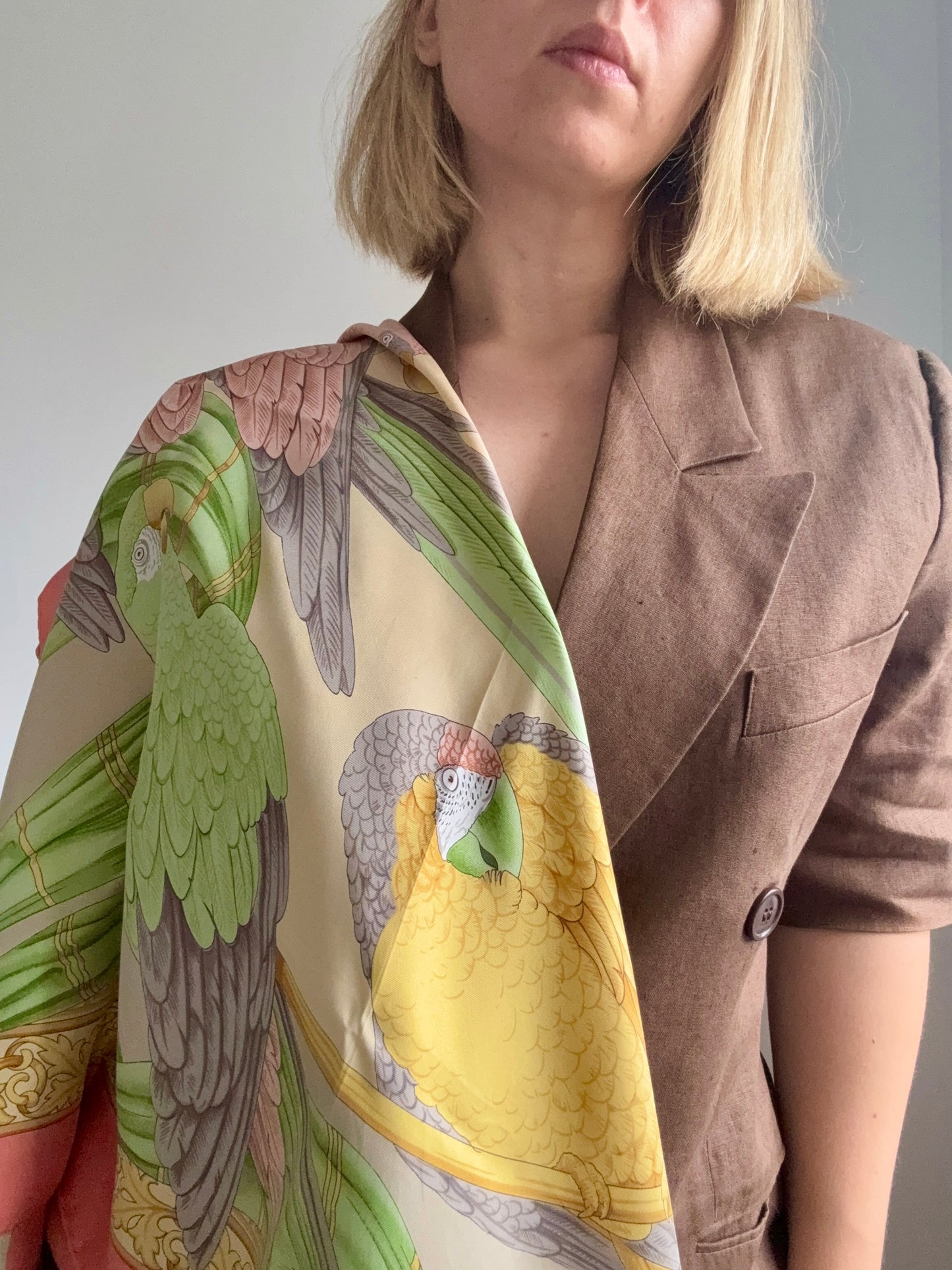 Vintage Salvatore Ferragamo “Le Perroquets” Silk Scarf