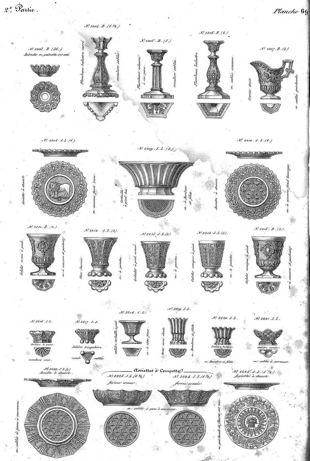 Antique Cristalleries de Saint Louis Goblets
