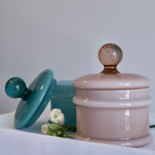 Vintage Opal Glass Vanity Jars