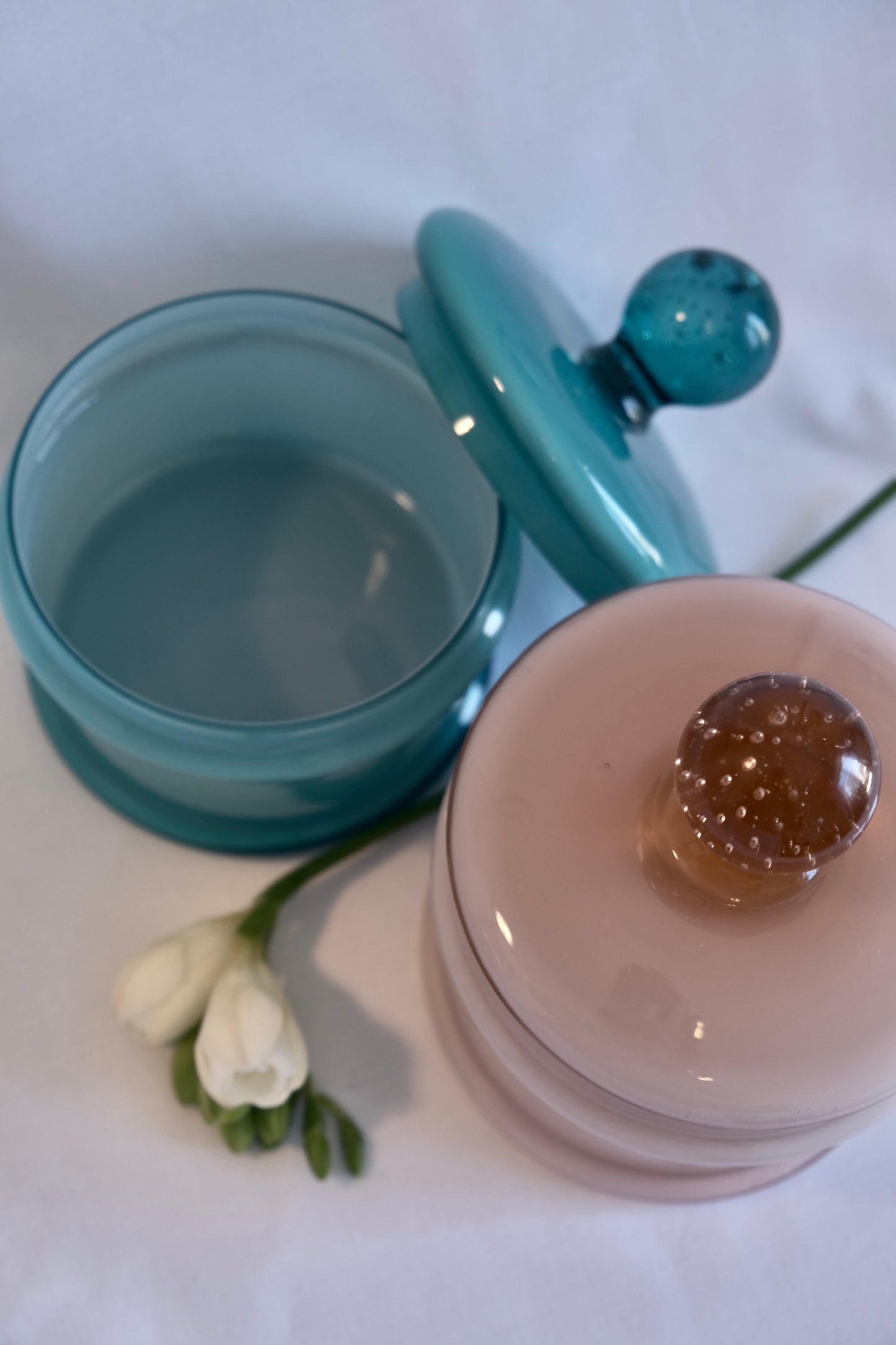 Vintage Opal Glass Vanity Jars