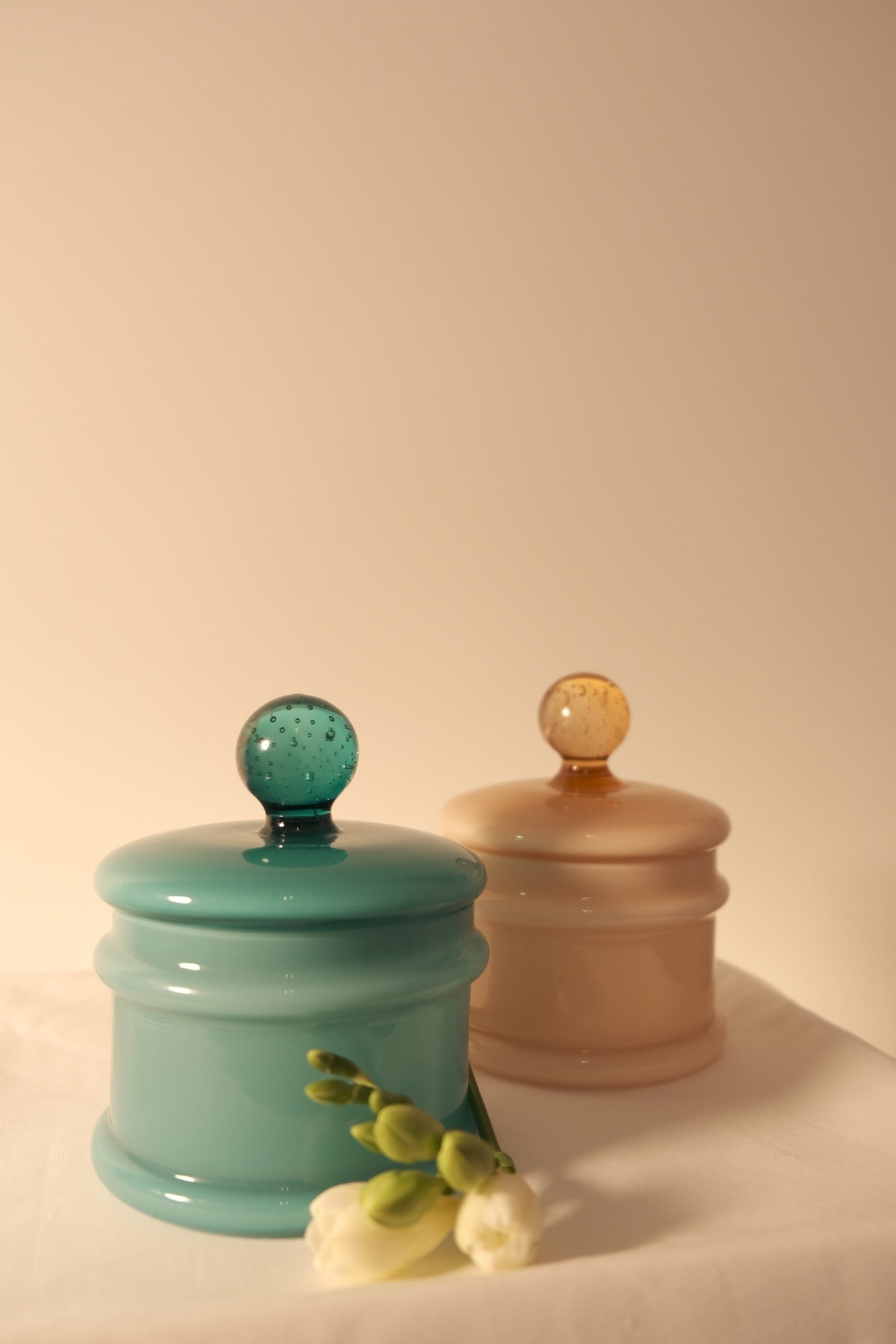 Vintage Opal Glass Vanity Jars