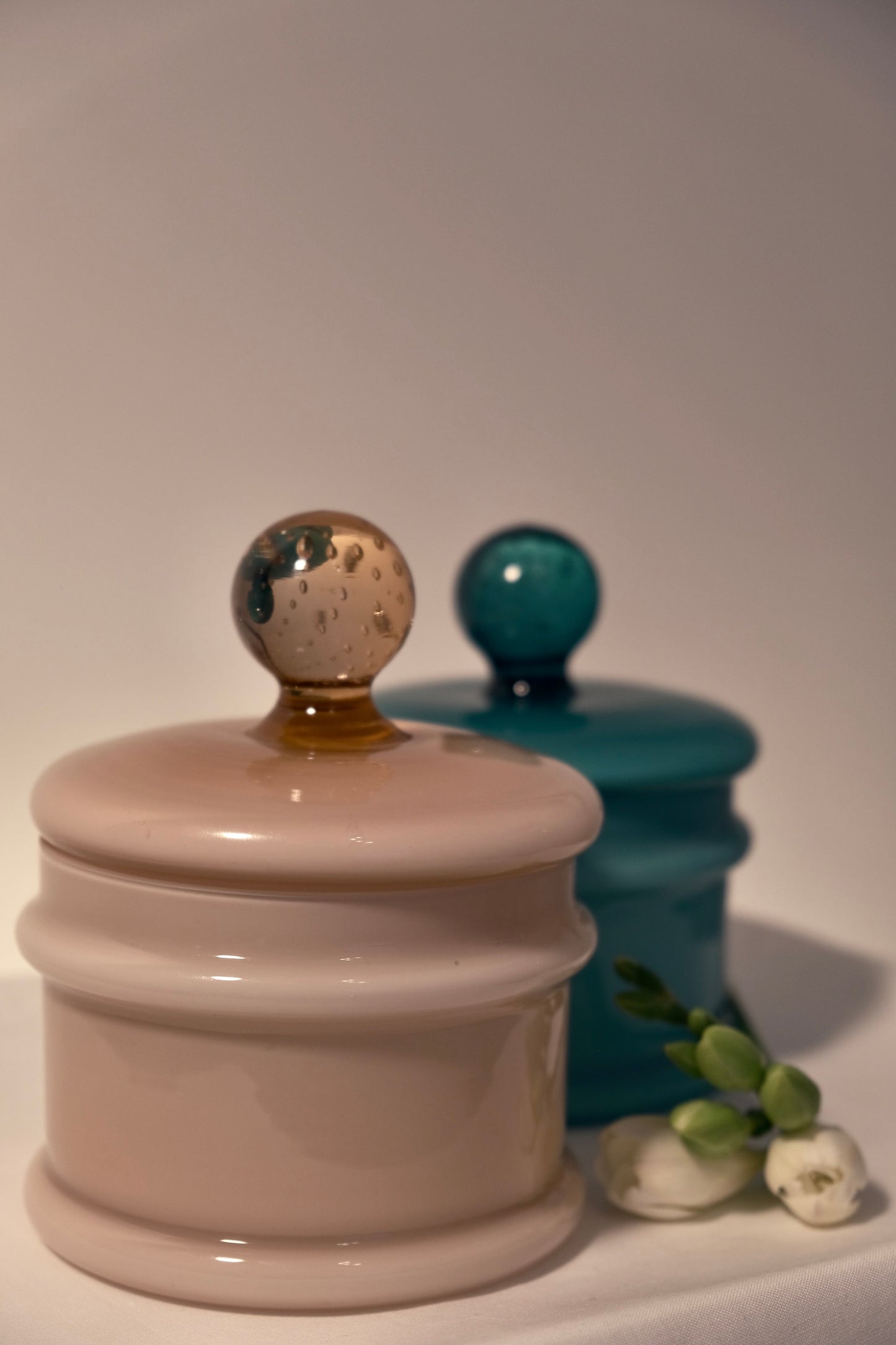 Vintage Opal Glass Vanity Jars