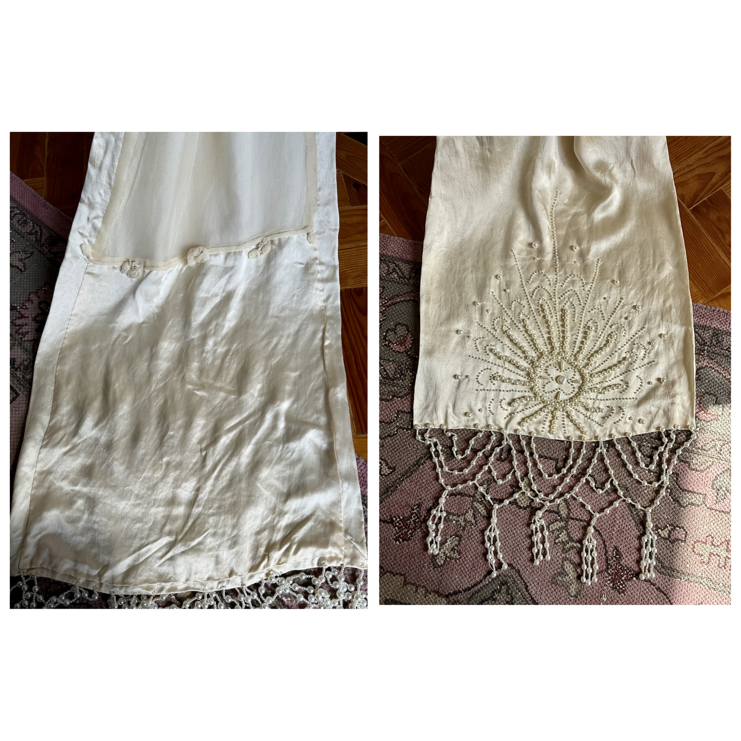 Vintage 1920's Silk Wedding Dress Set