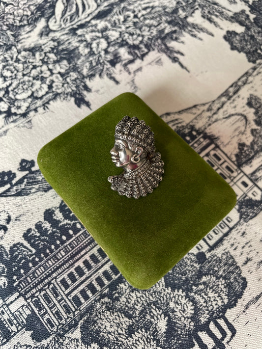 Antique Victorian Sterling Silver Blackamoor Brooch