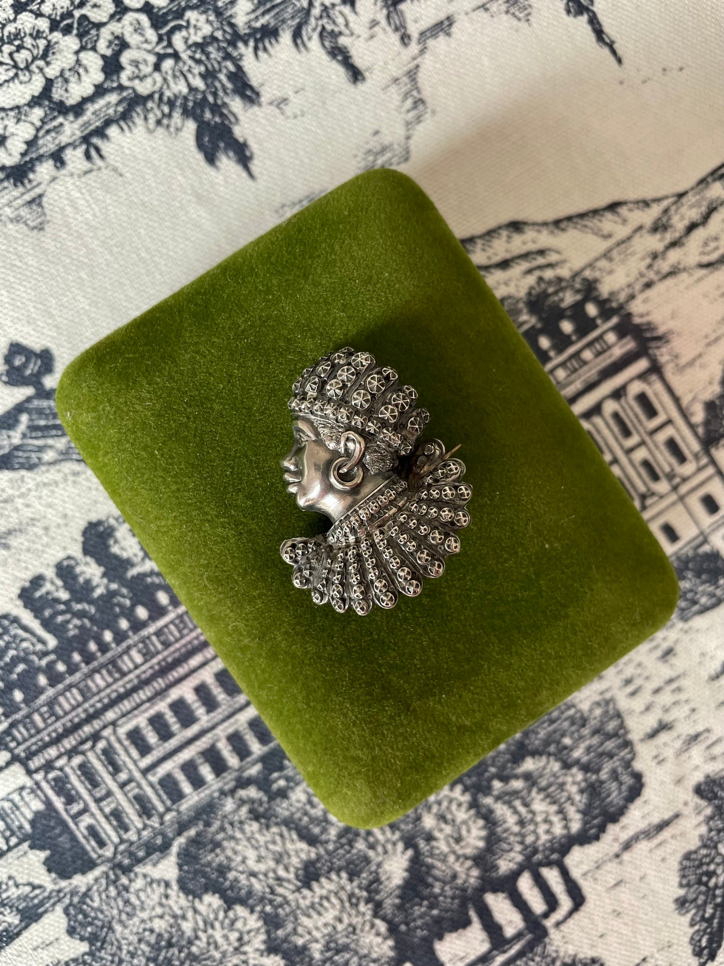 Antique Victorian Sterling Silver Blackamoor Brooch