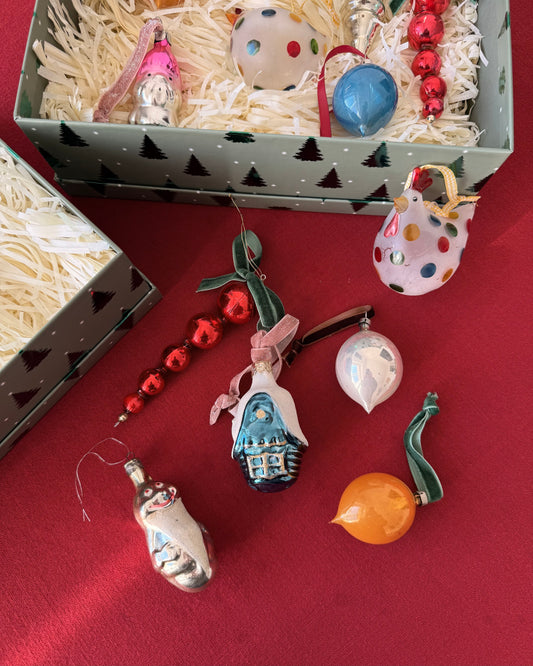 Vintage Christmas Tree Glass Ornaments Sets