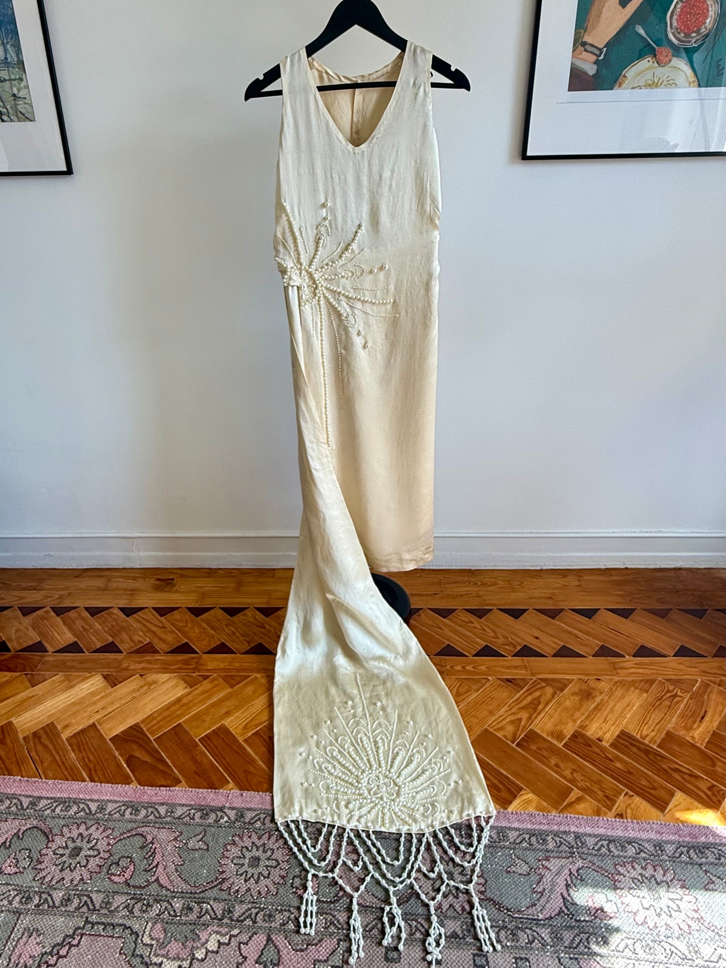 Vintage 1920's Silk Wedding Dress Set
