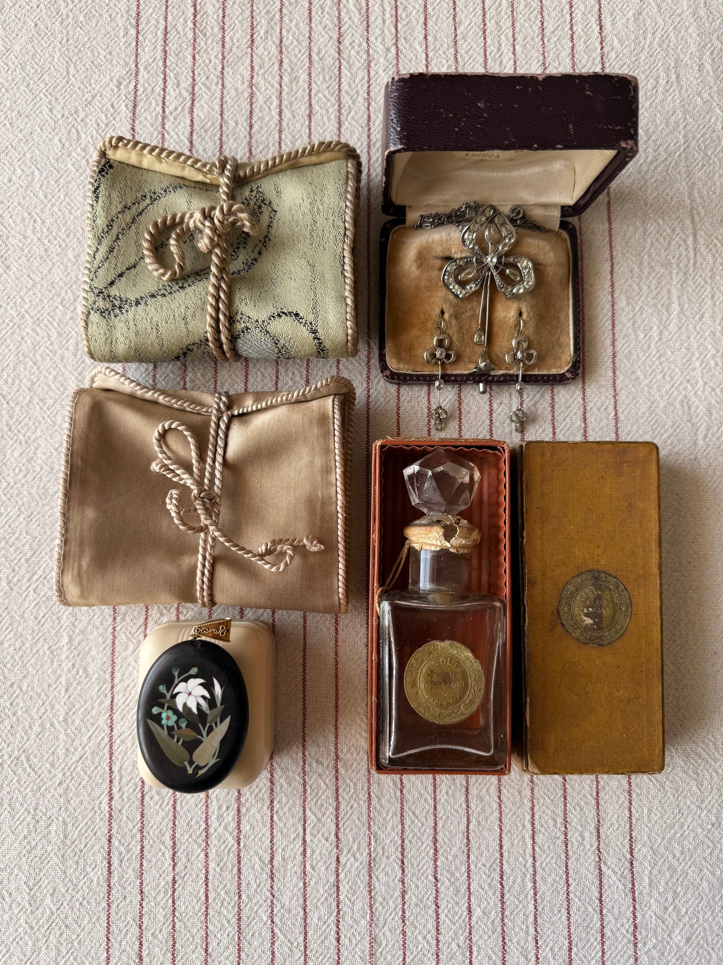 Antique Silk Lingerie Pouches