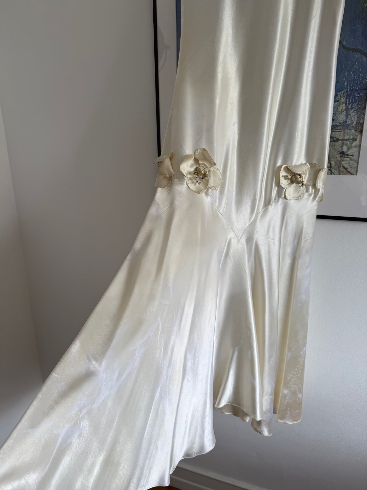 Vintage 1920's Silk Satin Wedding Dress