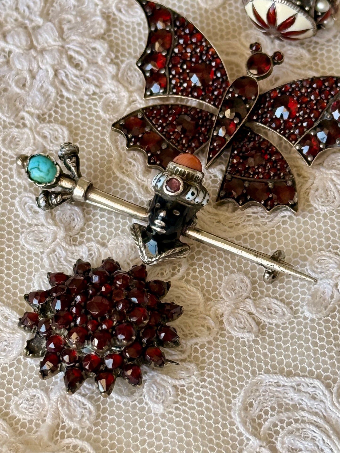 Antique Victorian Bohemian Garnet Brooch
