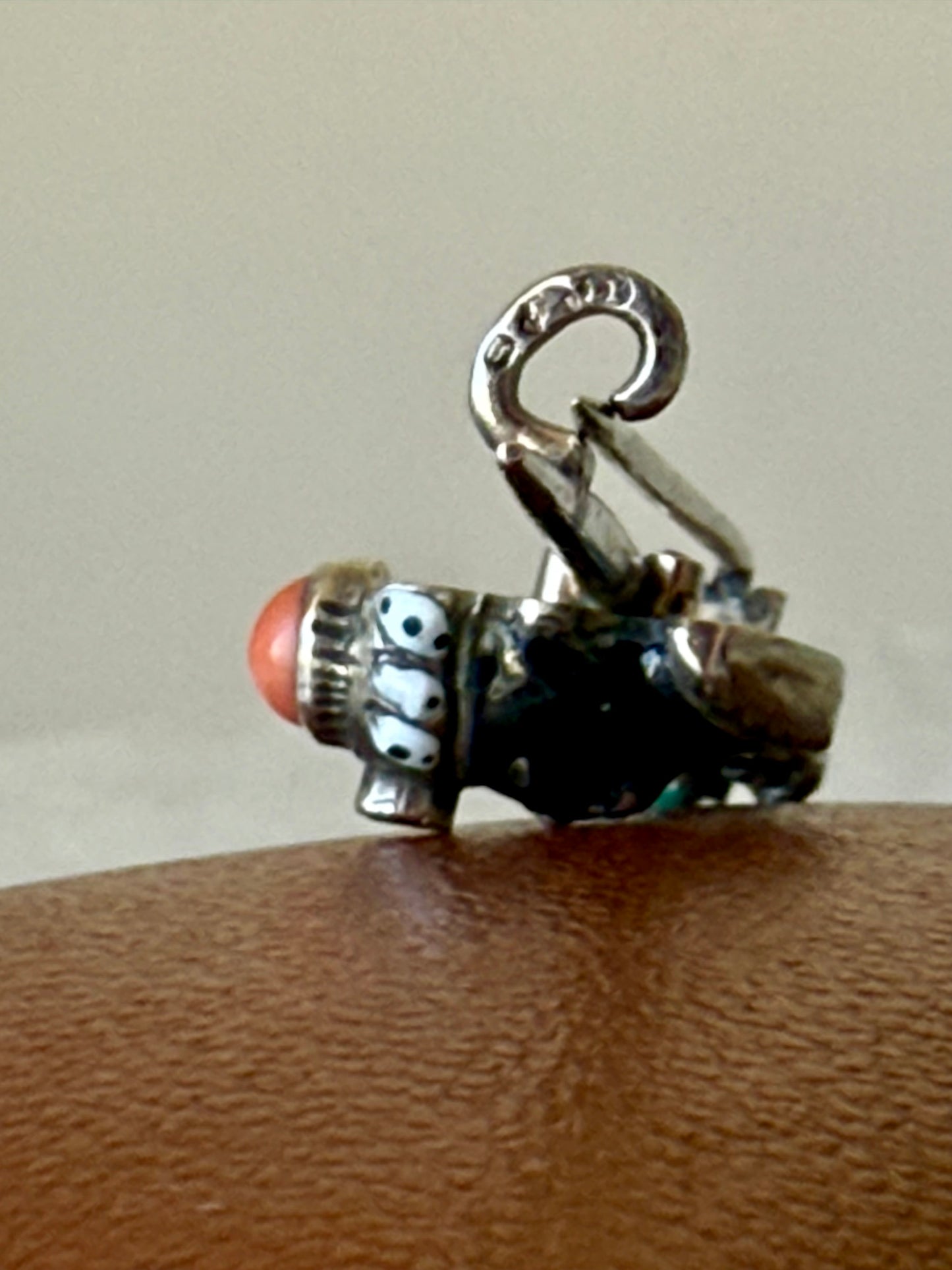 Antique Blackamoor Gemstones and Enamel Silver Brooch