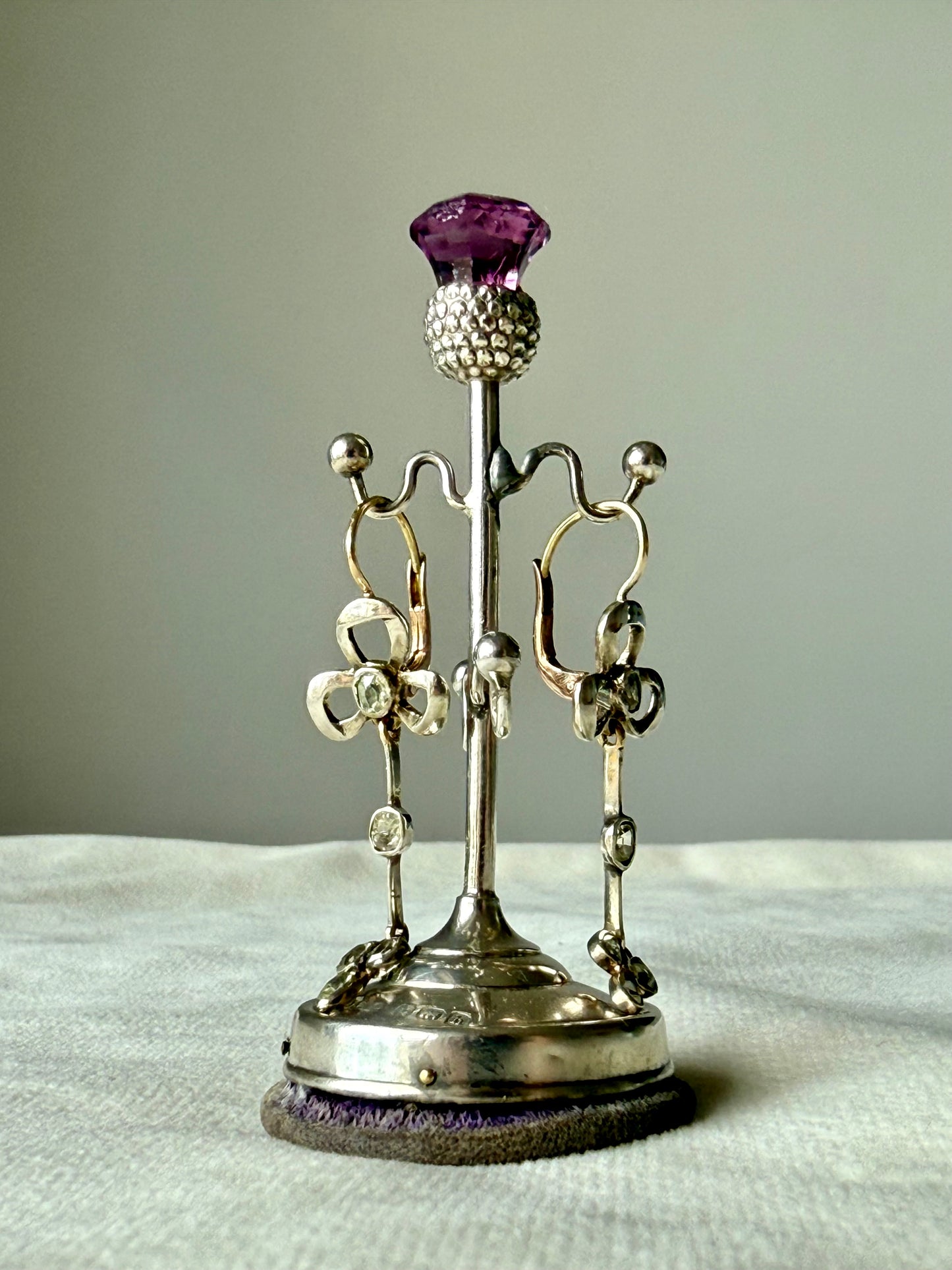 Antique Sterling Silver Scottish Thistle Ring Holder