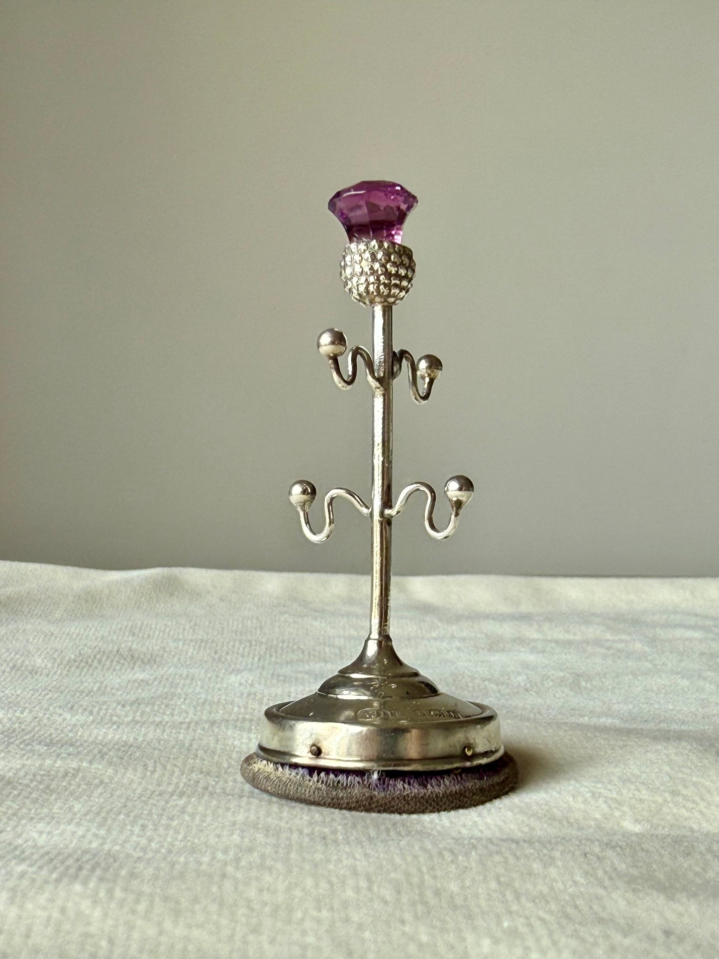Antique Sterling Silver Scottish Thistle Ring Holder