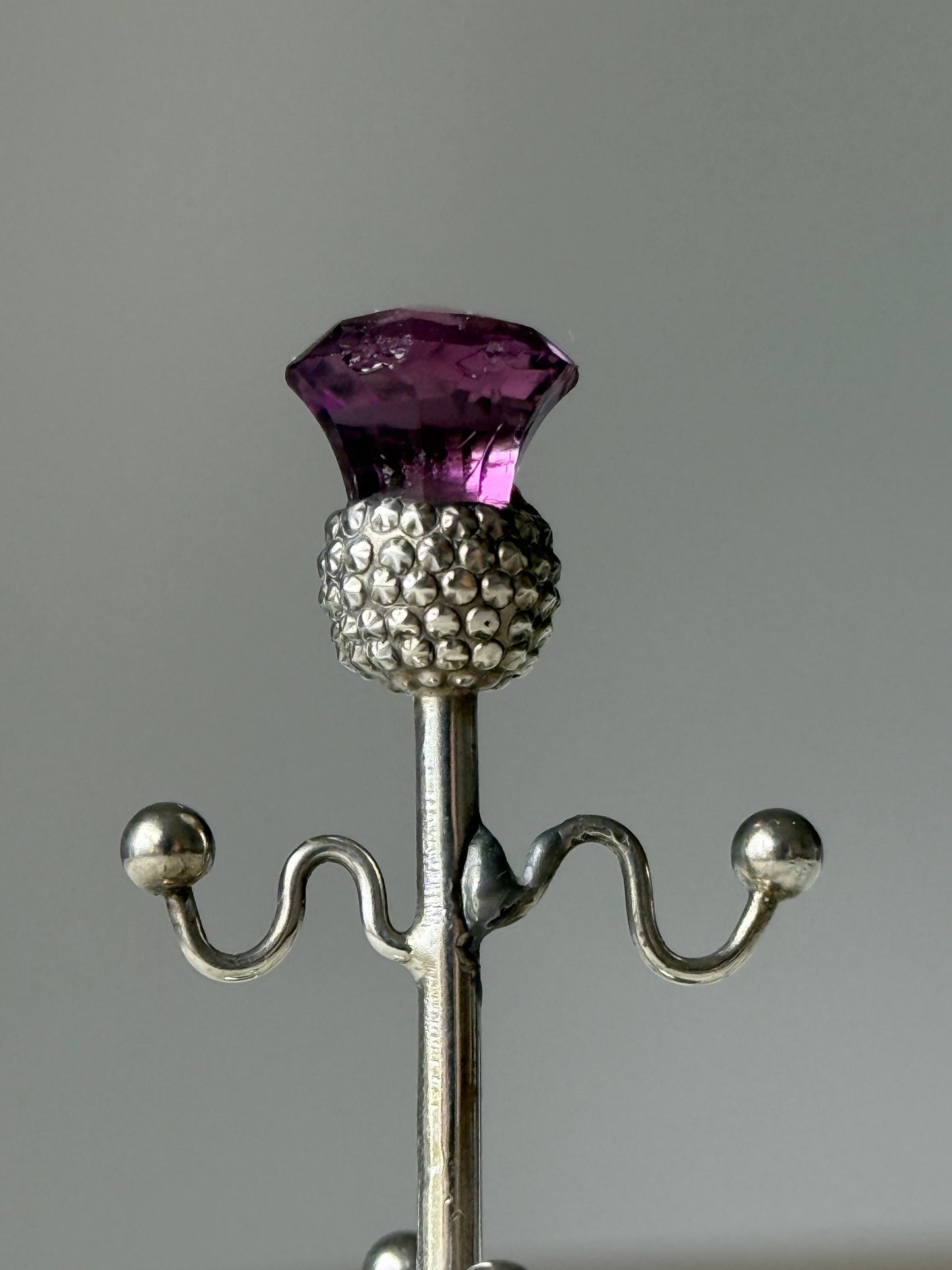 Antique Sterling Silver Scottish Thistle Ring Holder