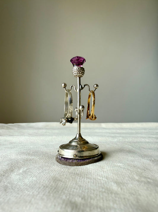 Antique Sterling Silver Scottish Thistle Ring Holder