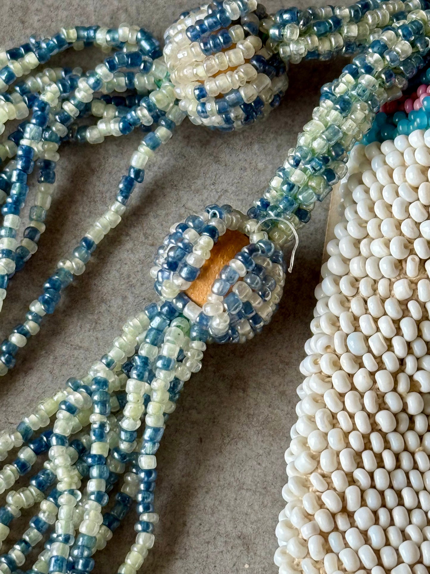 Antique Hand-Sewn Glass Beaded Purse