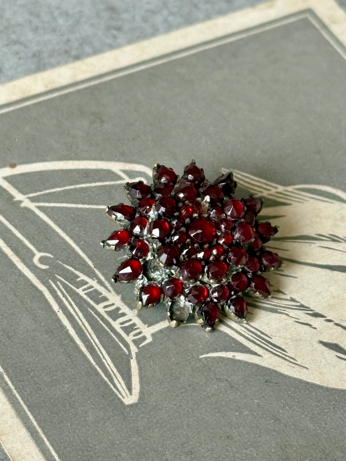 Antique Victorian Bohemian Garnet Brooch