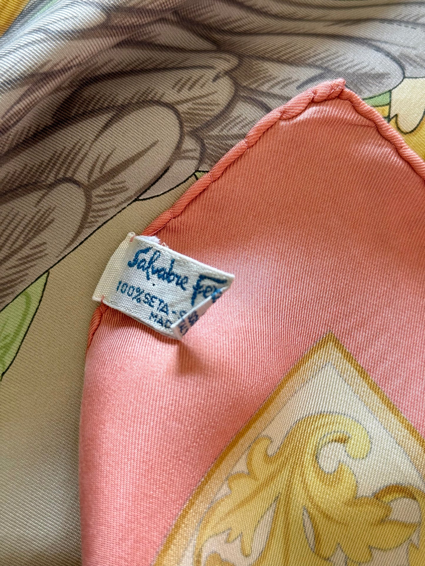 Vintage Salvatore Ferragamo “Le Perroquets” Silk Scarf