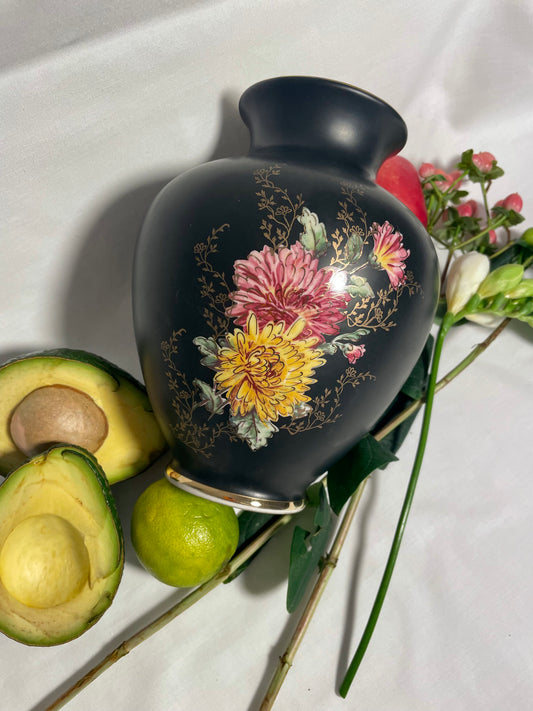 Vintage Waldershof Black Vase, Bavaria
