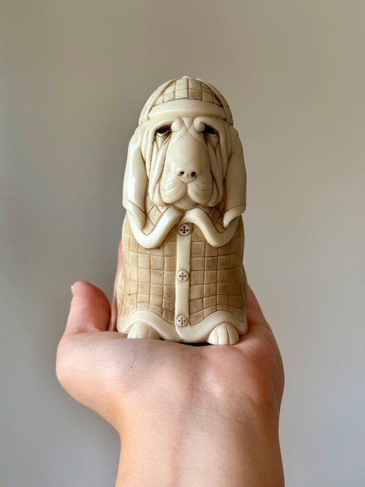 Vintage John Biccard Blood Hound Sherlock Holmes Sculpture