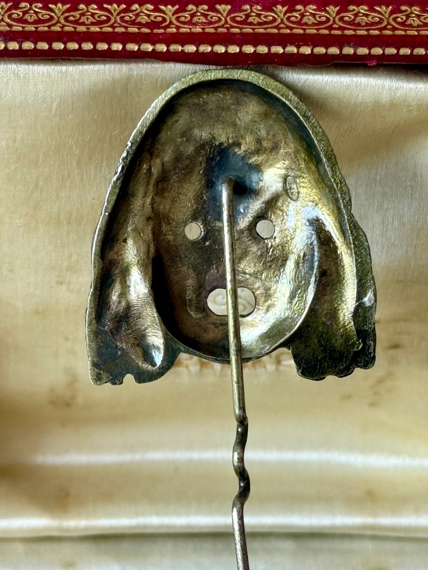 Vintage Italian Tragic Theatre Mask Silver Stick Pin