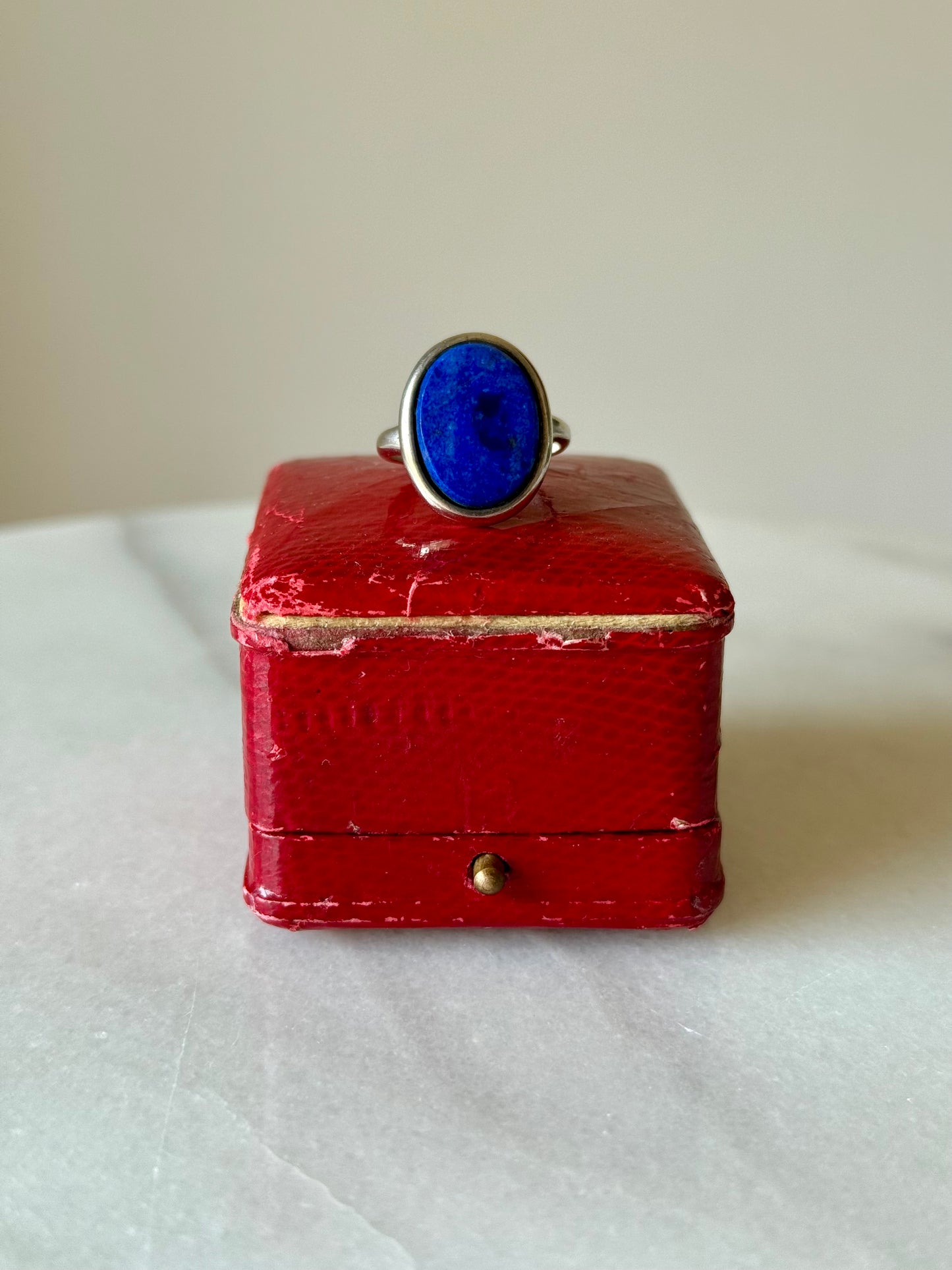 Vintage Lapis Lazuli Sterling Silver Signet Ring