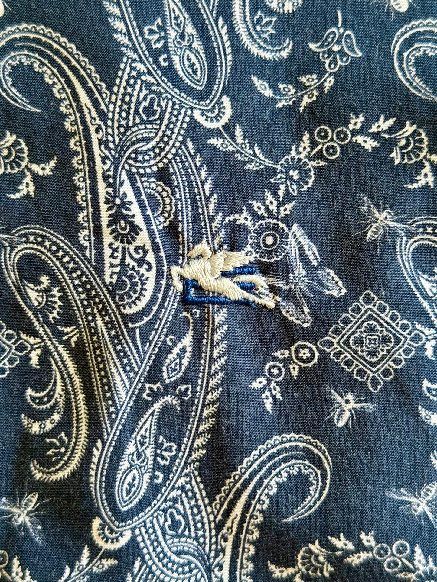 Vintage Etro Navy Blue Paisley Shirt
