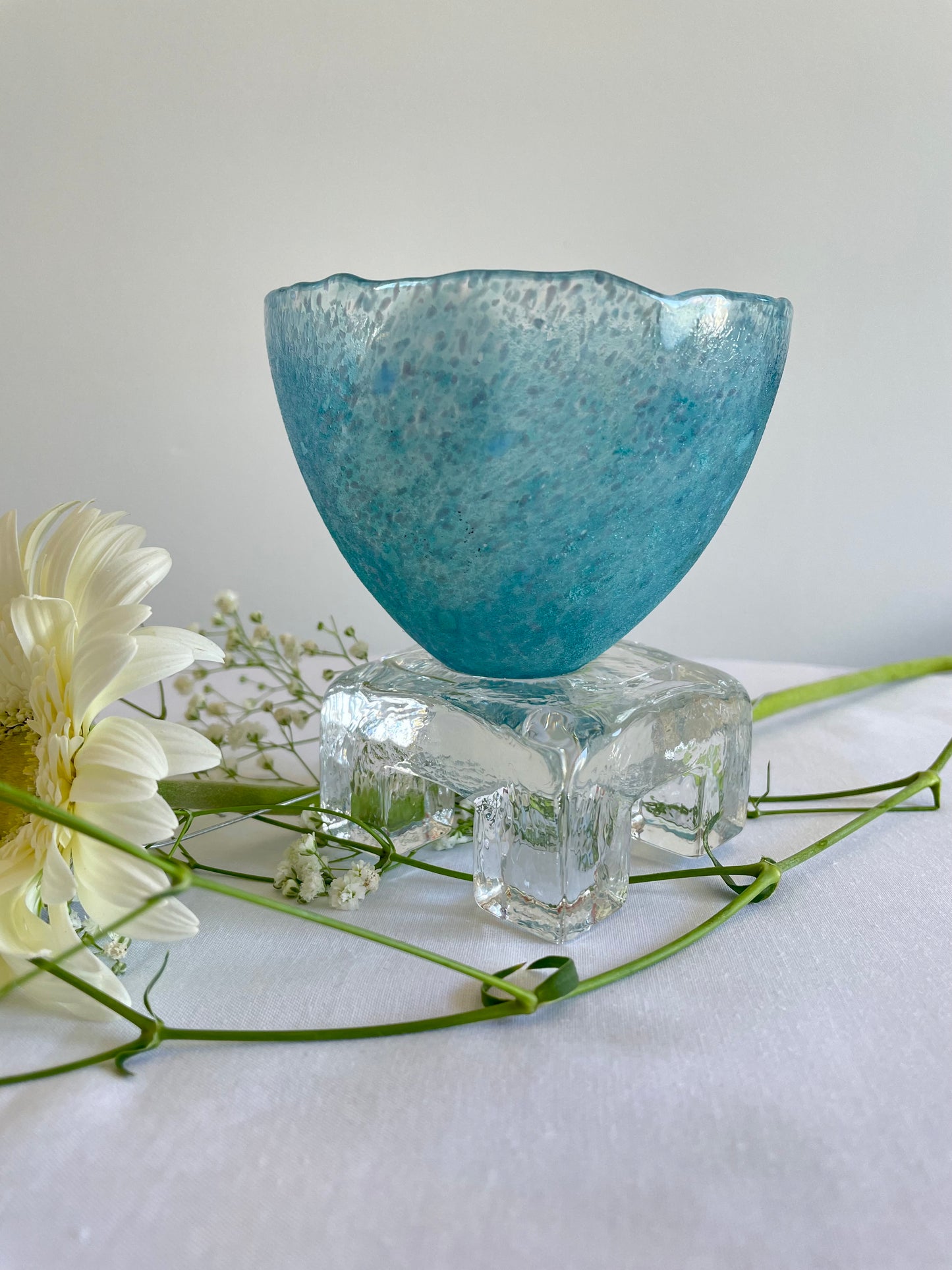 Unique Bertil Vallien Pedestal Bowl for Kosta Boda