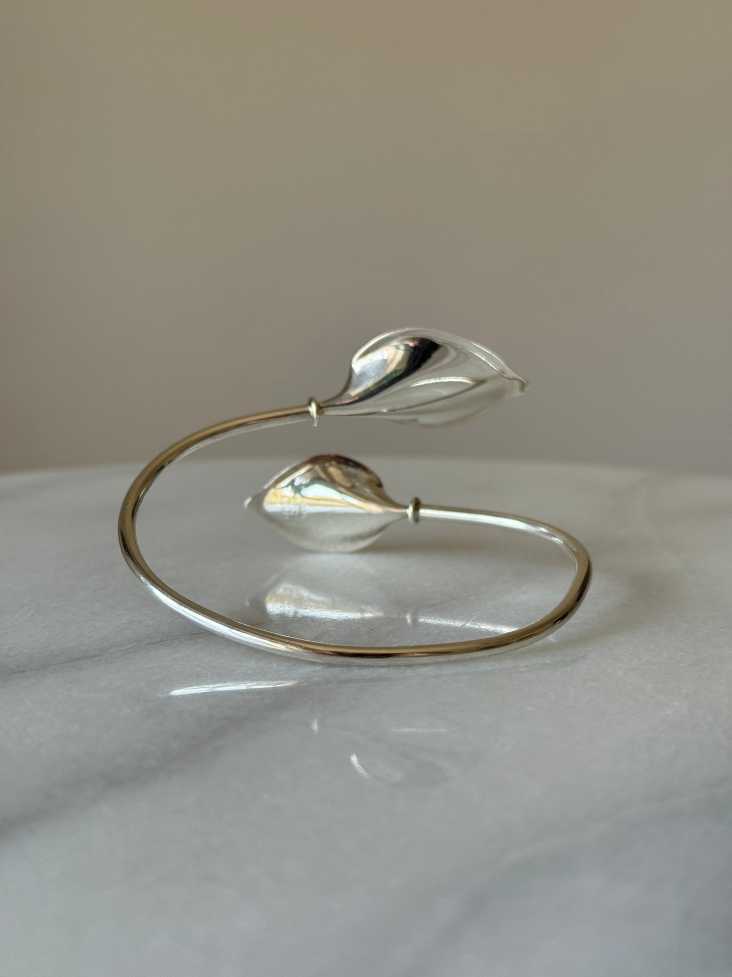 Vintage Silver Dominique Dinouart, Mexico Lillies Cuff Bracelet