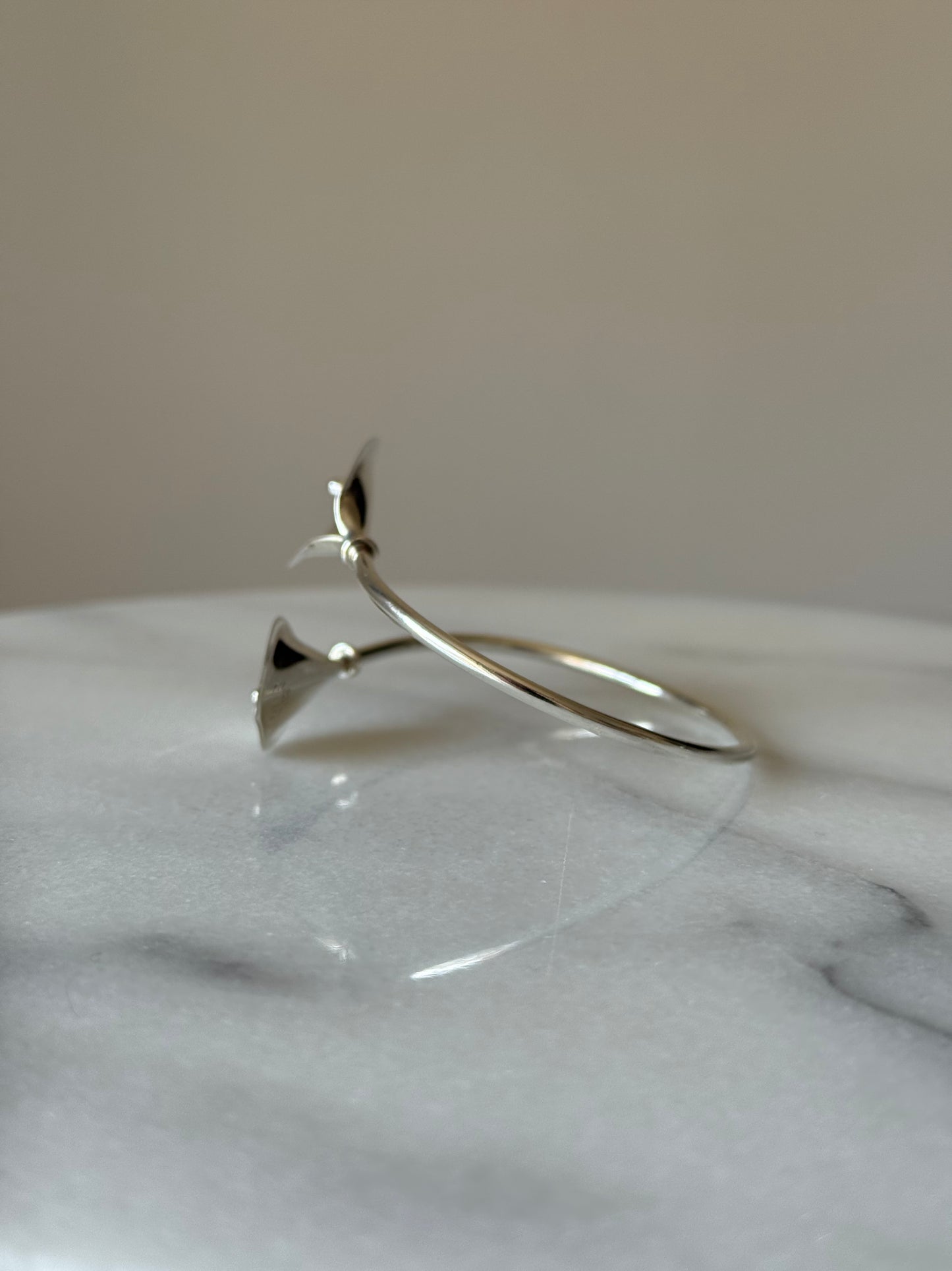 Vintage Silver Dominique Dinouart, Mexico Lillies Cuff Bracelet