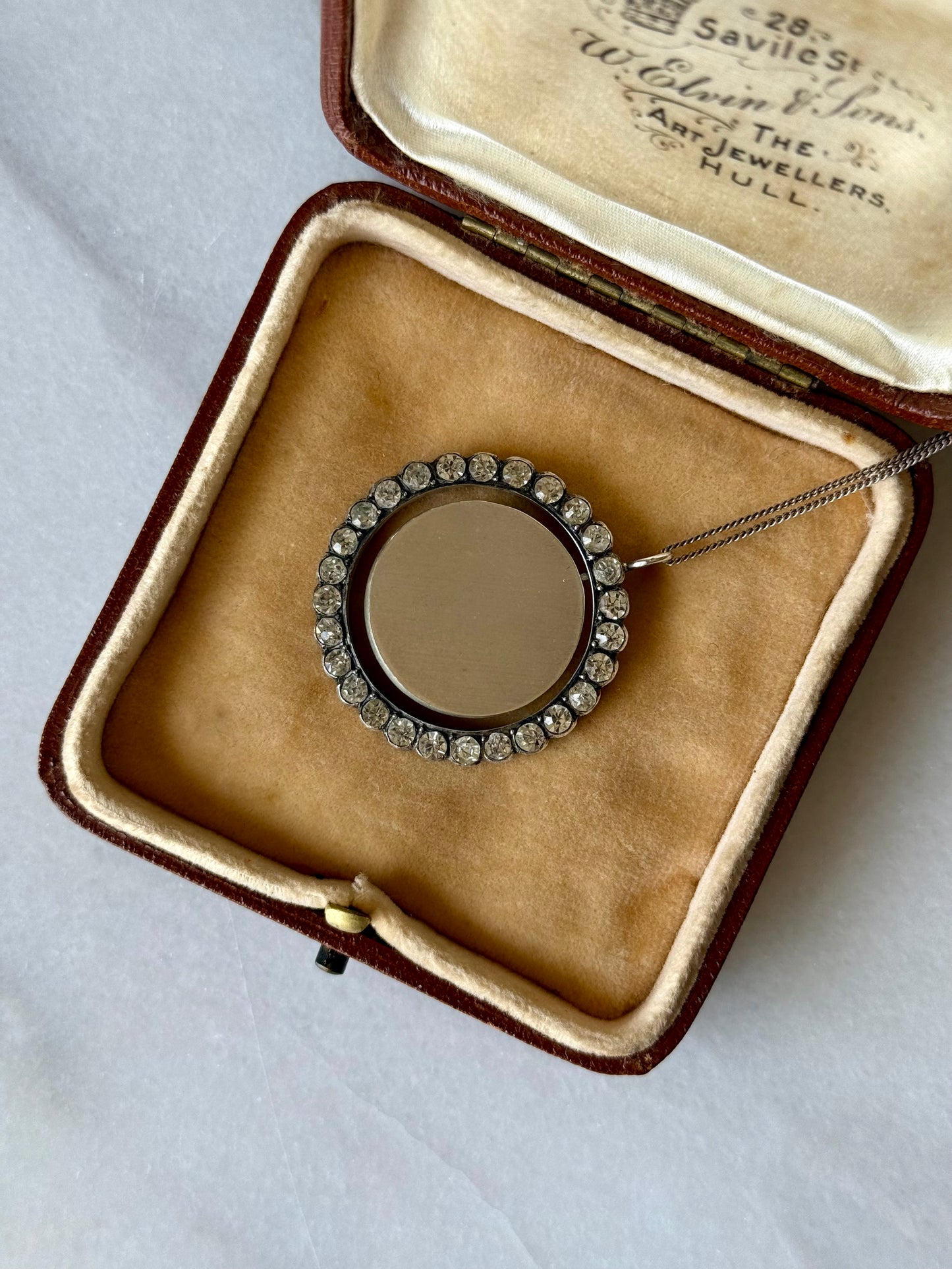 Antique Man in the Moon Silver Pendant