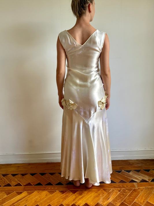 Vintage 1920's Silk Satin Wedding Dress