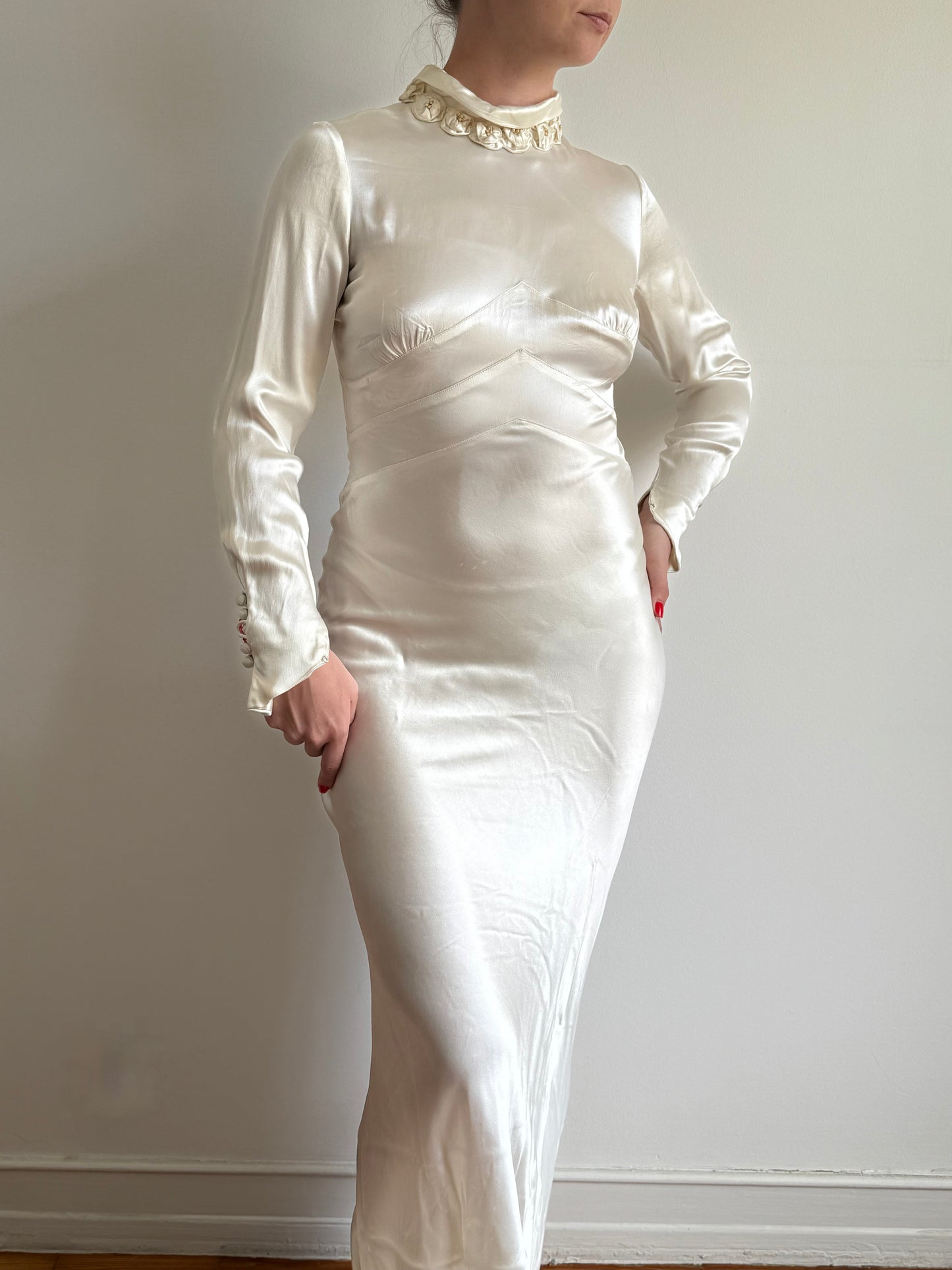 1930's Silk Satin Wedding Gown