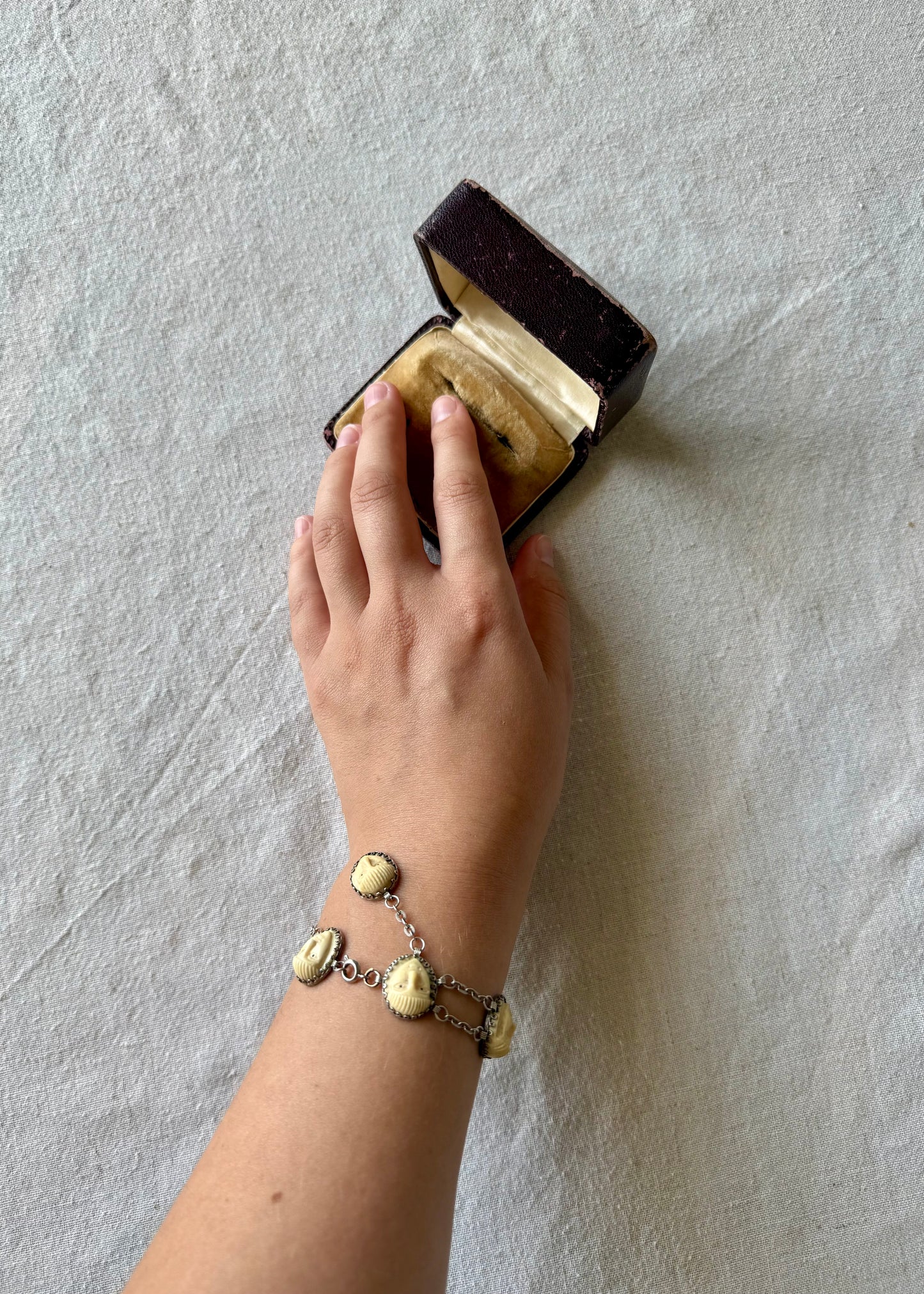 Antique Egyptian Revival Pharaoh Faces Bracelet