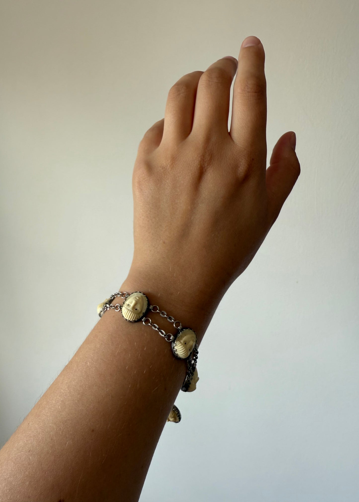 Antique Egyptian Revival Pharaoh Faces Bracelet