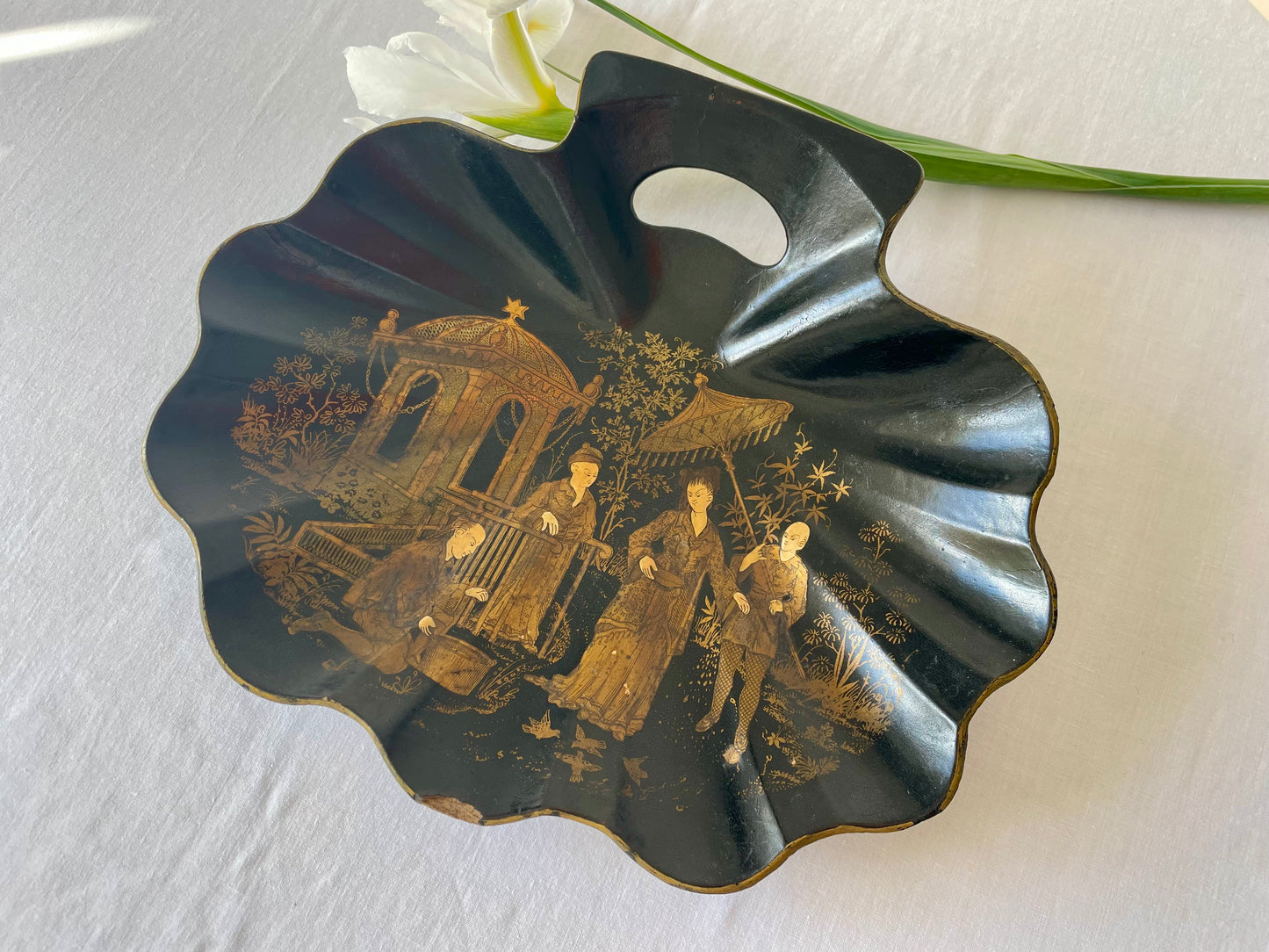 Antique 19th Lacquer Crumb Tray