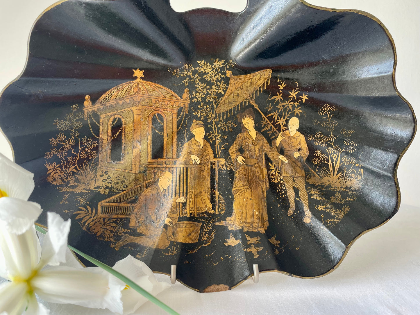 Antique 19th Lacquer Crumb Tray