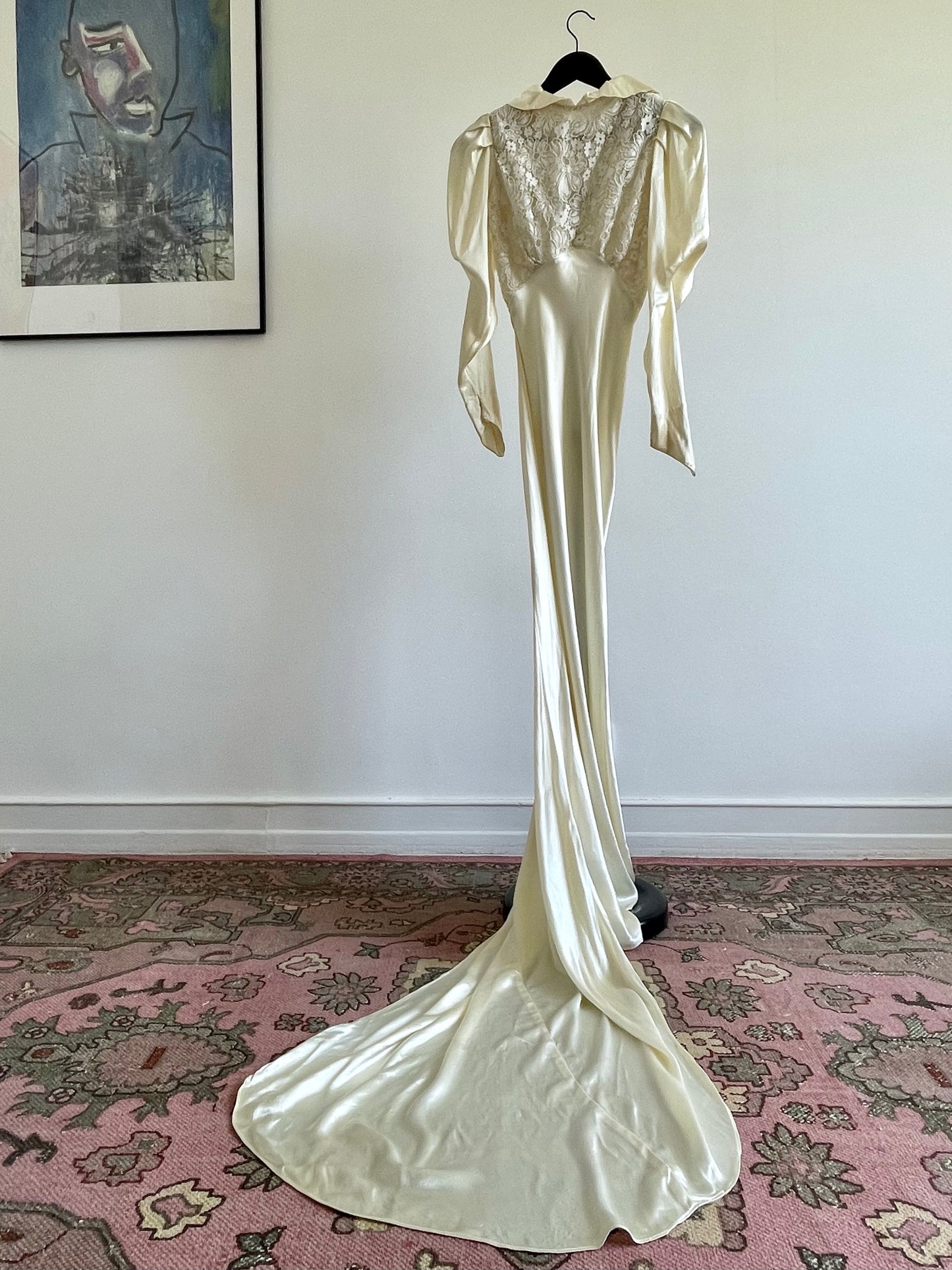 Vintage 1930s Liquid Satin Wedding Gown