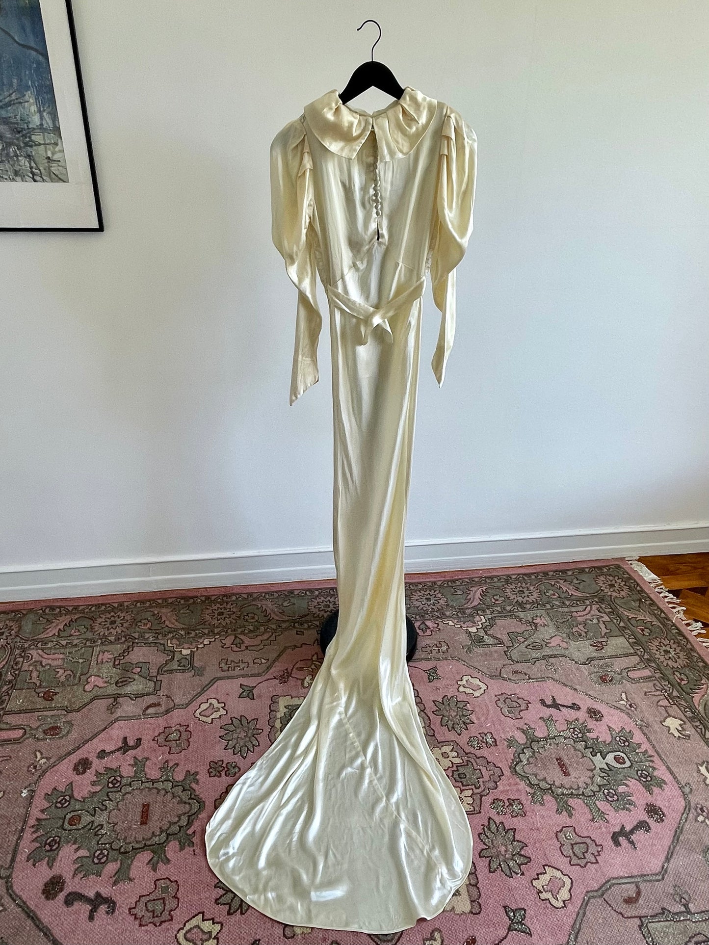 Vintage 1930s Liquid Satin Wedding Gown