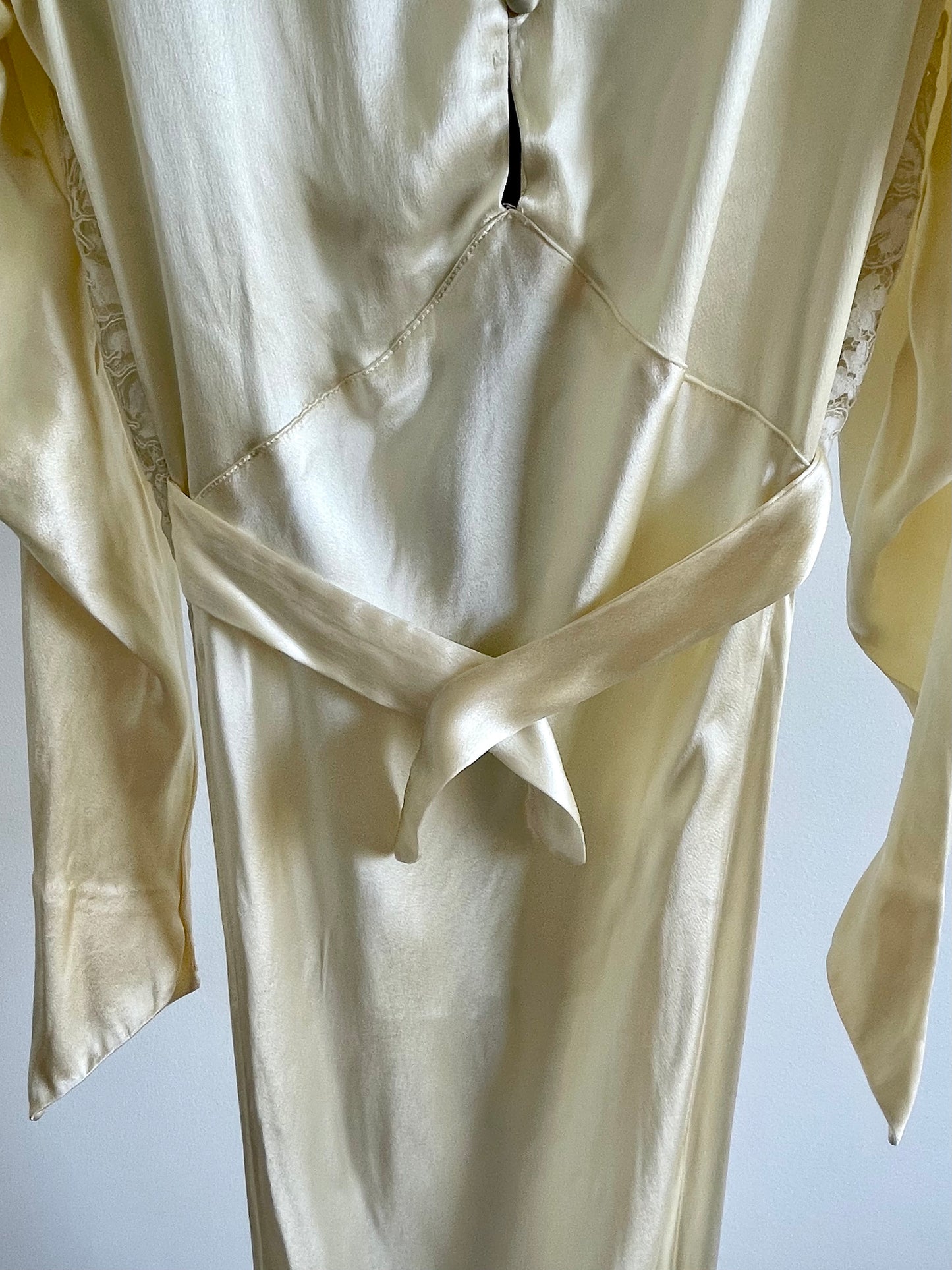 Vintage 1930s Liquid Satin Wedding Gown