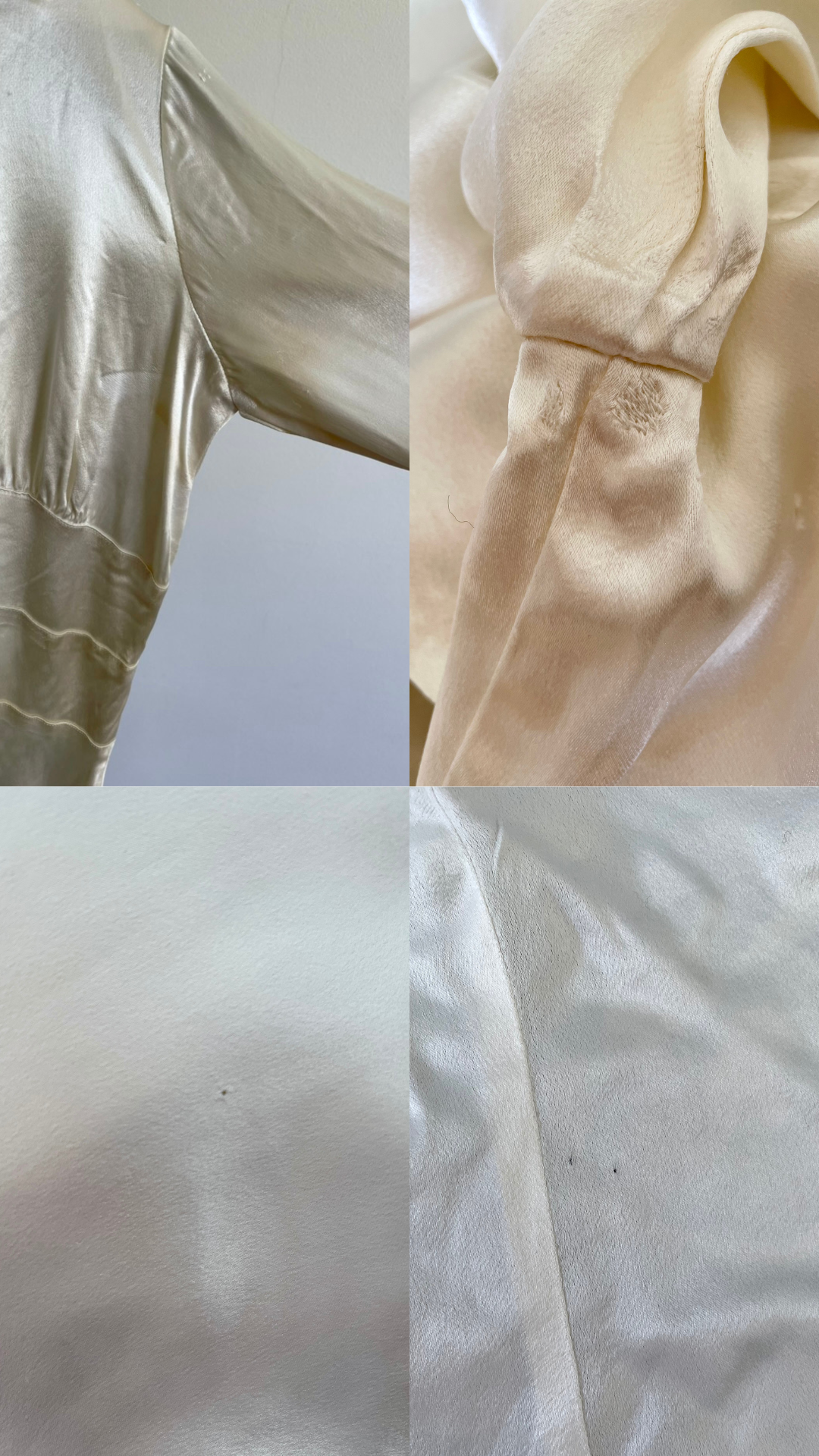 Faint underarm marks, underarm repair, pin holes
