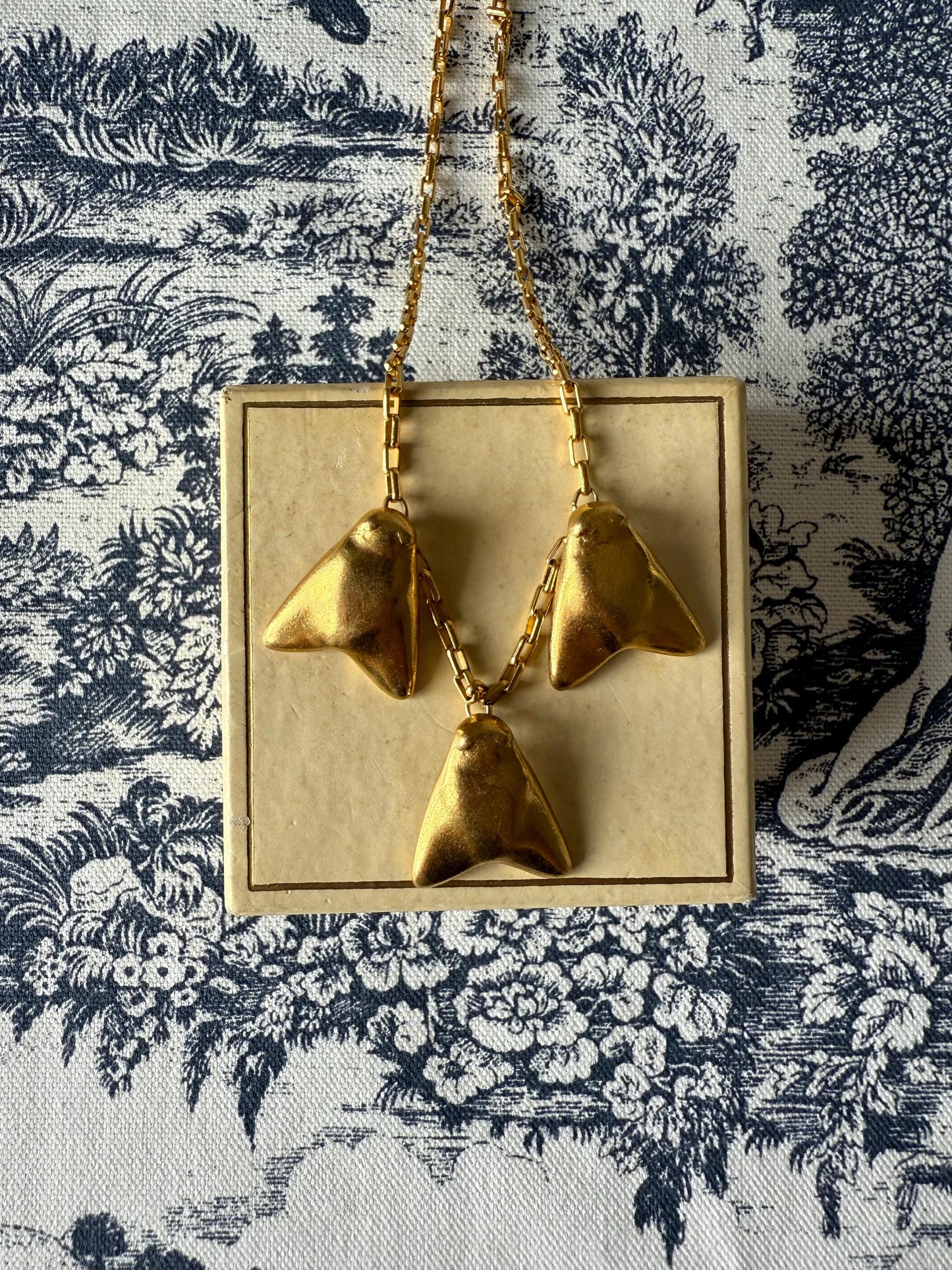 Vintage Golden Flies Necklace