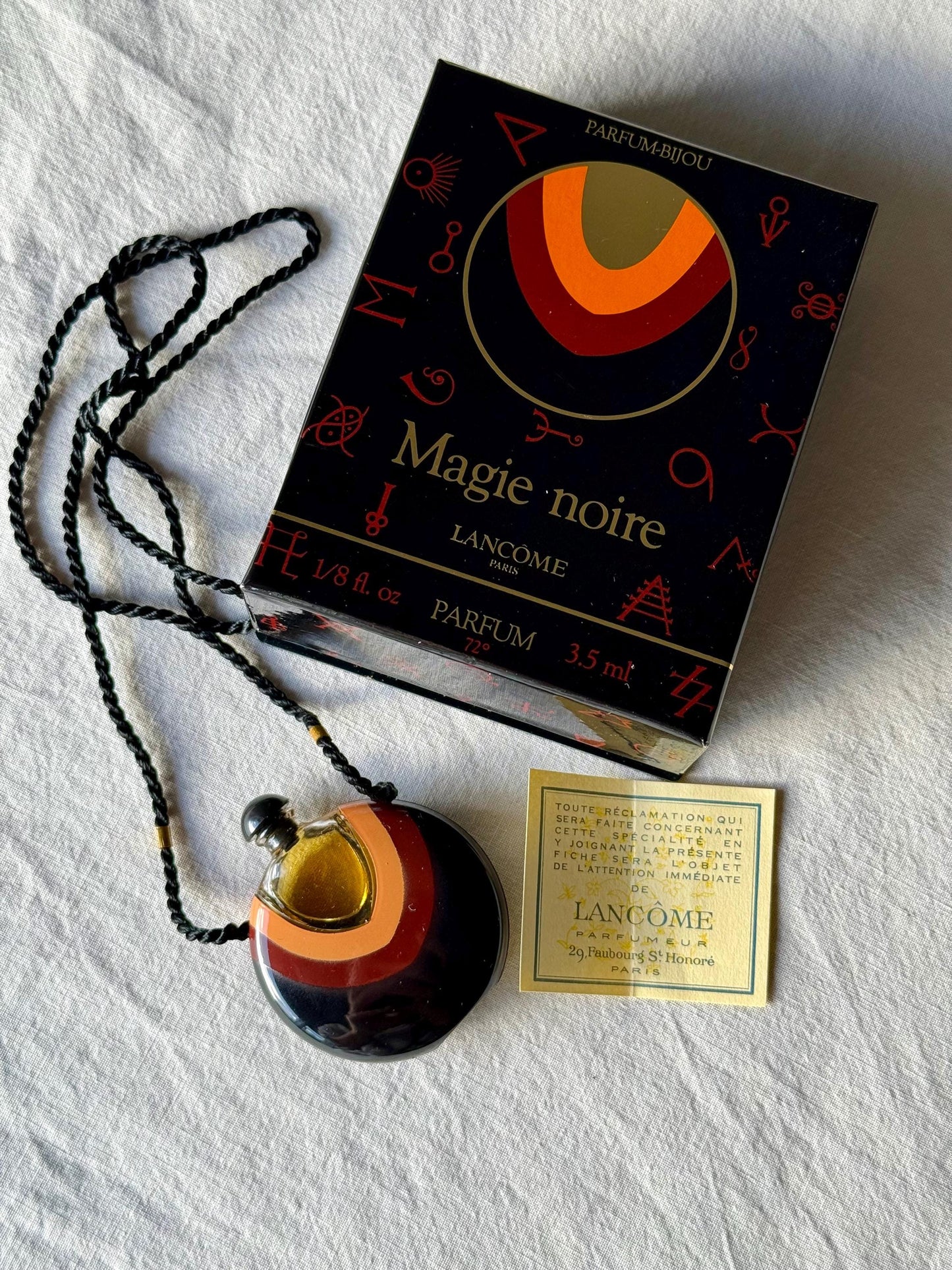Vintage Lancome Magie Noire Pure Parfum Pendant (Parfum Bijou) 3,5ml First Edition, 1978