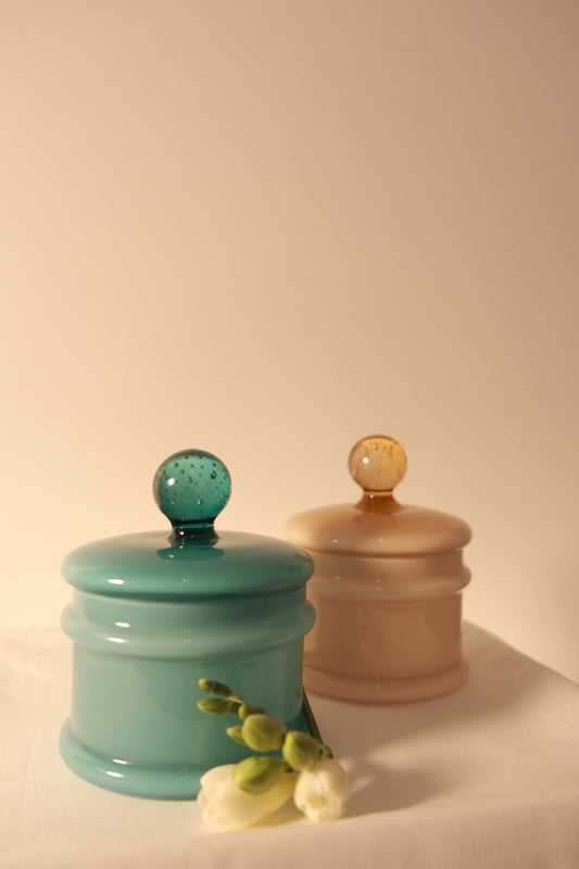 Vintage Opal Glass Vanity Jars