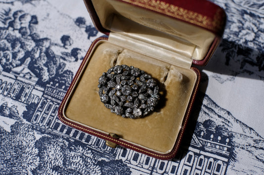 Antique Cluster Paste Floral Brooch