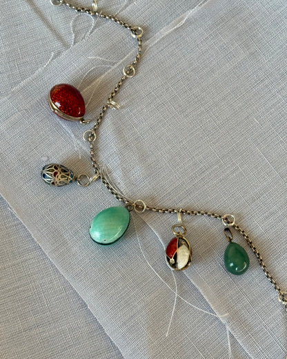 Antique and Vintage Egg Pendant Collection - Russian Style Enamel and Hardstone Eggs