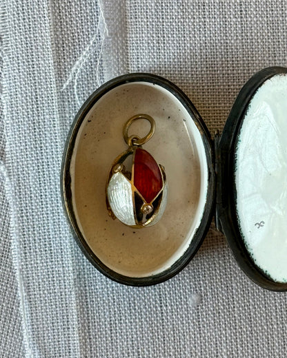 Antique and Vintage Egg Pendant Collection - Russian Style Enamel and Hardstone Eggs