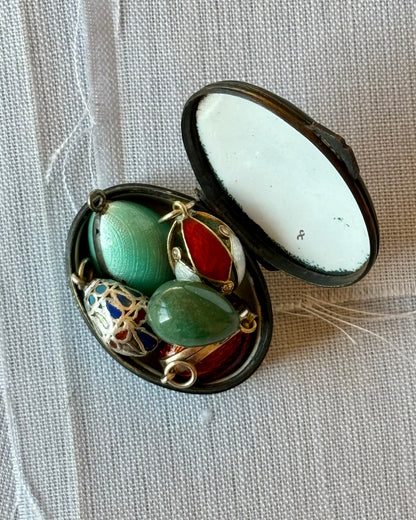 Antique and Vintage Egg Pendant Collection - Russian Style Enamel and Hardstone Eggs