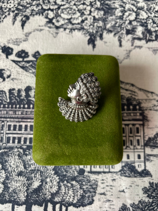 Antique Victorian Sterling Silver Blackamoor Brooch