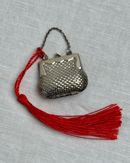 Vintage Portuguese Silver Miniature Purse Pendant, c. 1998